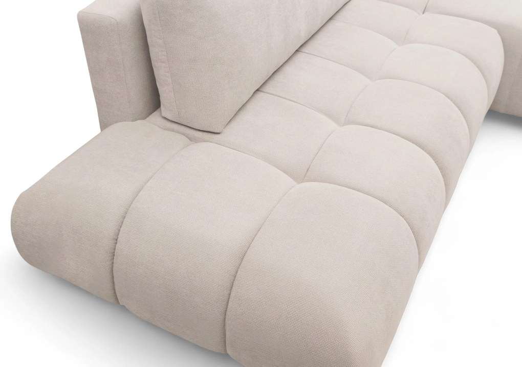 Colțar Lutario L II cu funcție de dormit, dreapta - țesătură hidrorepelentă bej Venice 2026