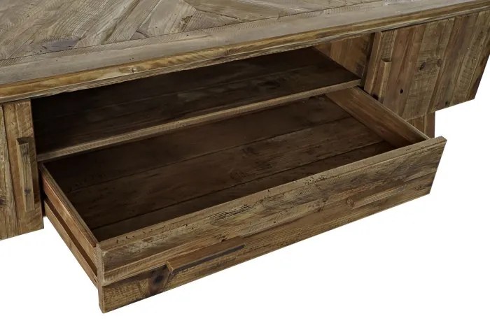 Comoda TV, natur, din lemn reciclat, Auburn