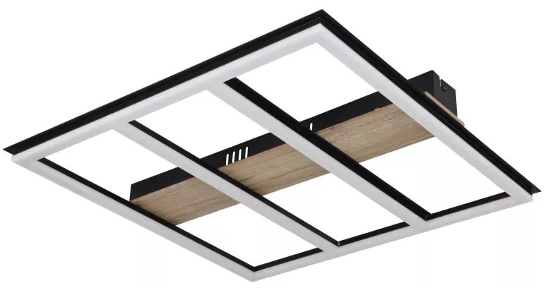 Plafoniera LED Froomy 67291-30, 30W, 2250lm, lumina calda, IP20, neagra+maro, Globo Lighting