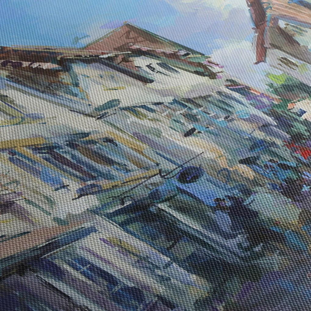 Tablou - Strada orașului vechi, pictură acrilică (70x50 cm)