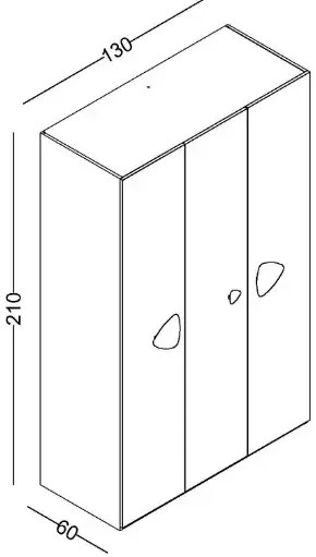 Dulap modular cu 3 usi pentru copii,Nora