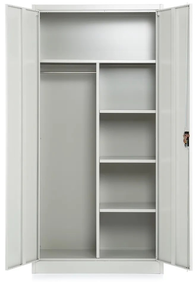 Dulap metalic, 90 x 45 x 185 cm, broasca cilindrica, gri deschis - ral 7035