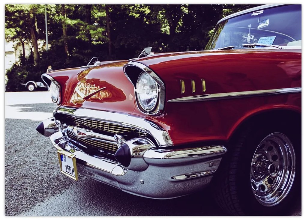 Tablou pe sticlă - Mașina veche (70x50 cm)