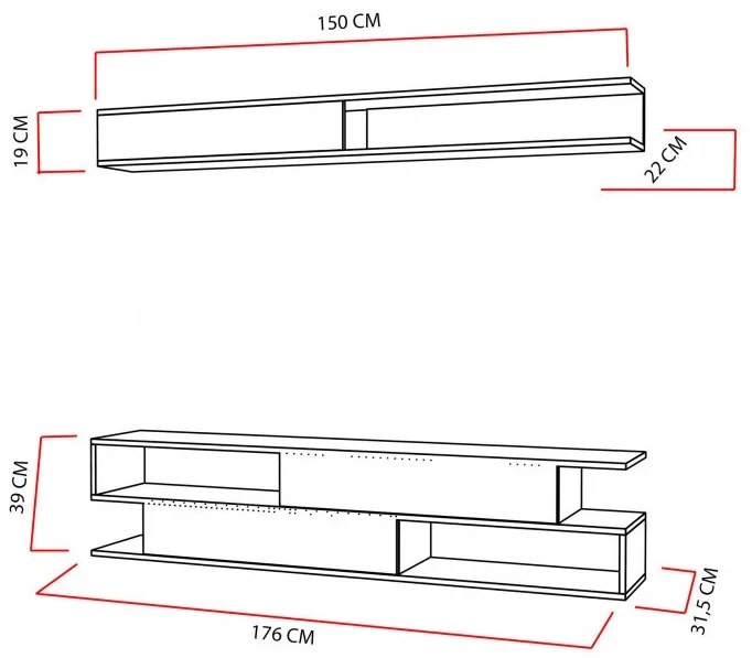 Ansamblu Comoda TV Sims Alb-Teak