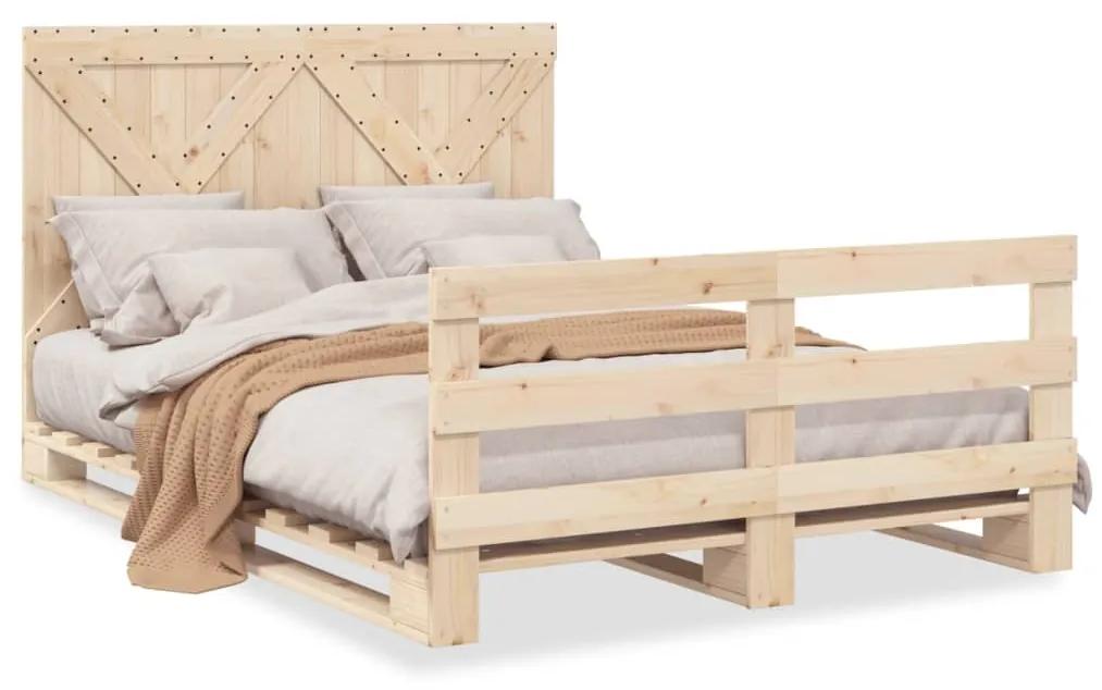 3281576 vidaXL Cadru de pat cu tăblie, 140x200 cm, lemn masiv de pin