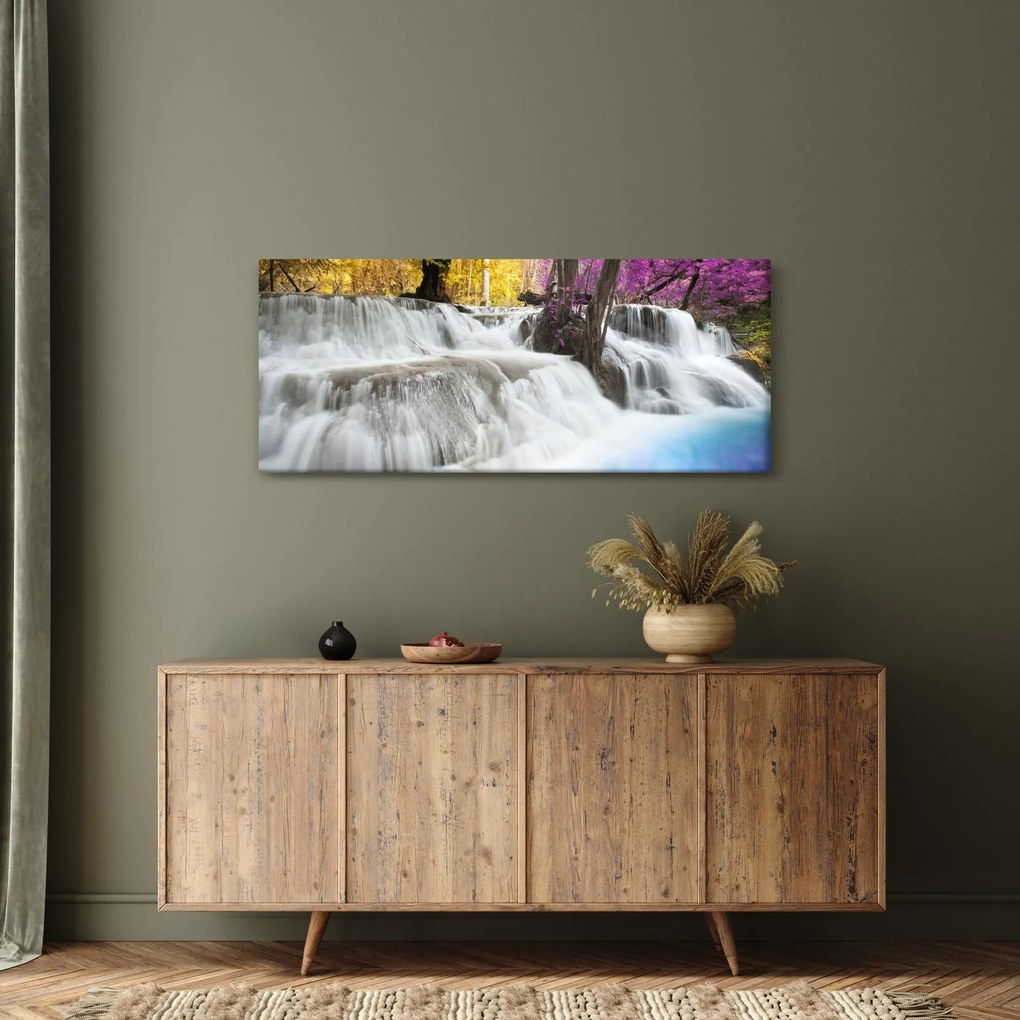 Tablou cu Erawan cascadă în pădure (120x50 cm)