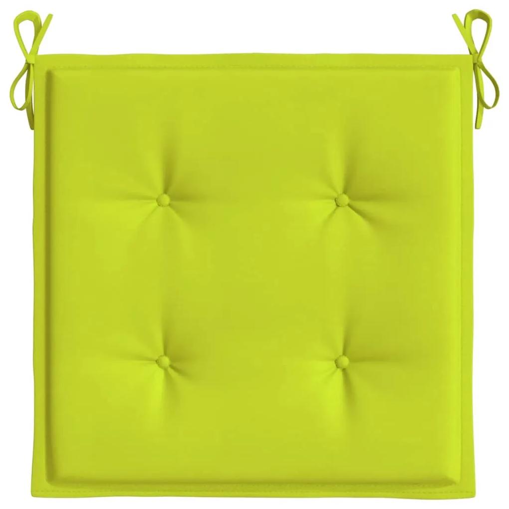 Perne scaun gradina, 6 buc., verde aprins, 40x40x3 cm, textil 6, verde aprins, 40 x 40 x 3 cm