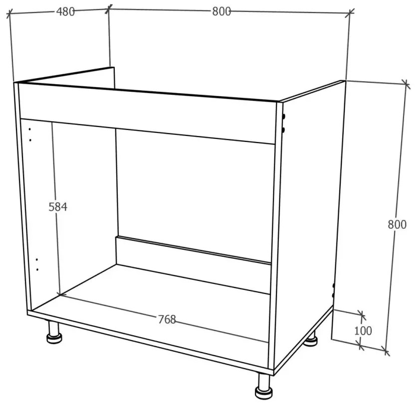 Corp haaus Karo, 2 Usi, Gri Lucios/Alb, MDF, 80 x 50 x 80 cm