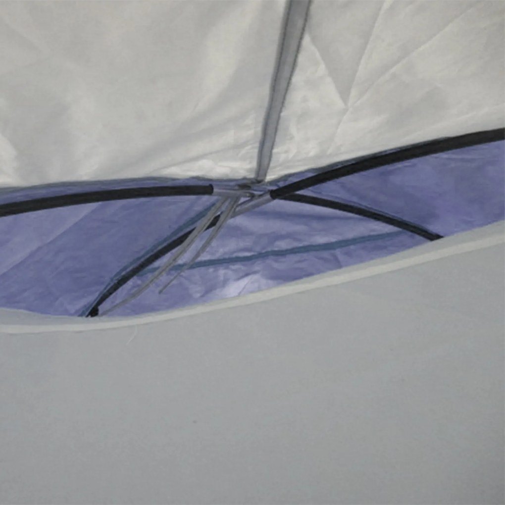 Outsunny Cort de camping 3/4 persoane în formă de dom ușor ventilat cu uși cu fermoar 320 x 240 x 130 cm bleu foncé gri deschis | Aosom Romania