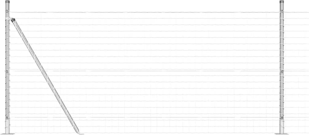 vidaXL Gard cu Stâlp Argintiu 0,8 x 10 m Oțel