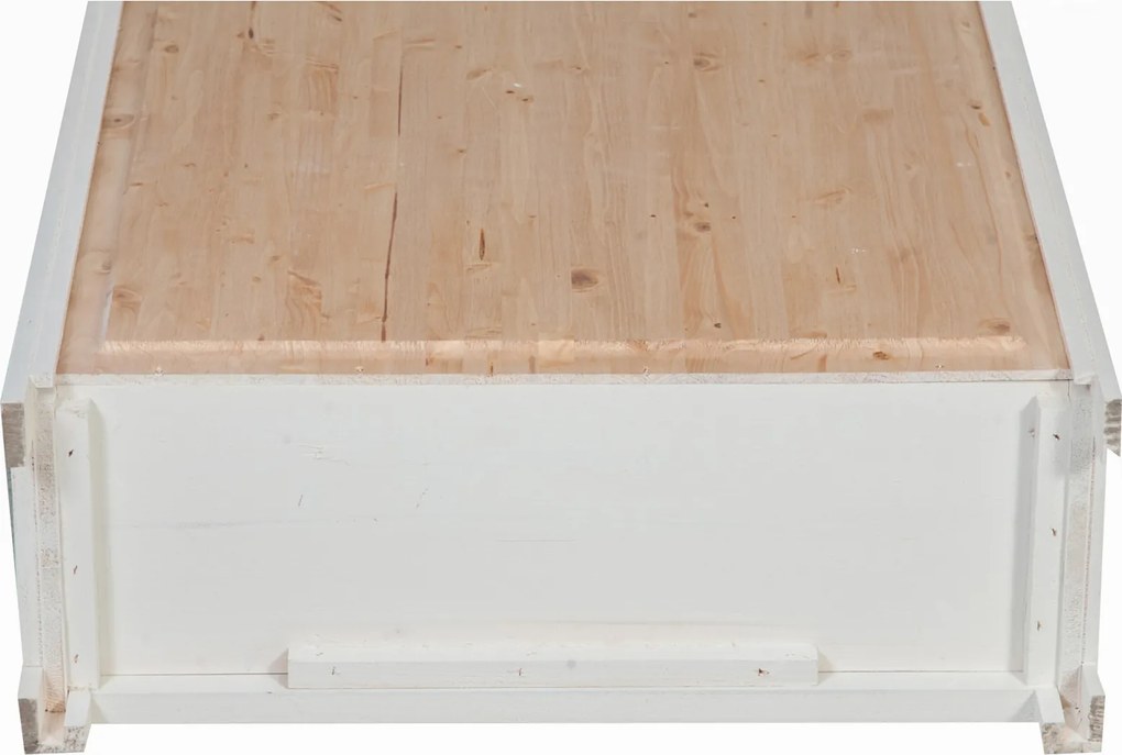 Dulap mic, L68 25 H98 cm, alb antic natur, lemn masiv