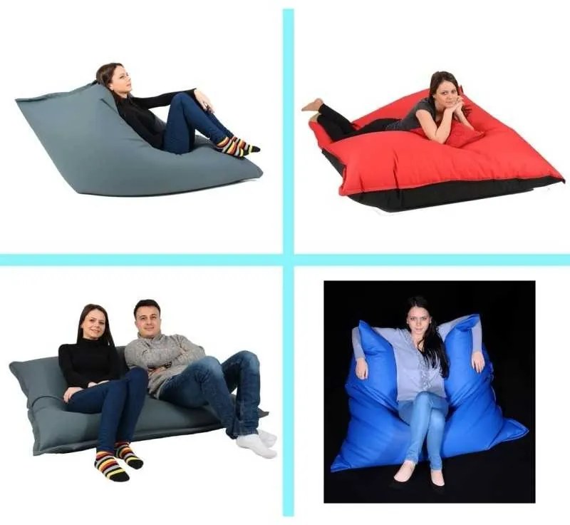 Fotoliu tip Perna Magic Pillow, Material Piele ecologica - Albastru