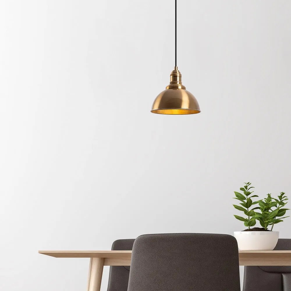 Lustră bronz cu abajur din metal ø 21 cm Varzan – Opviq lights