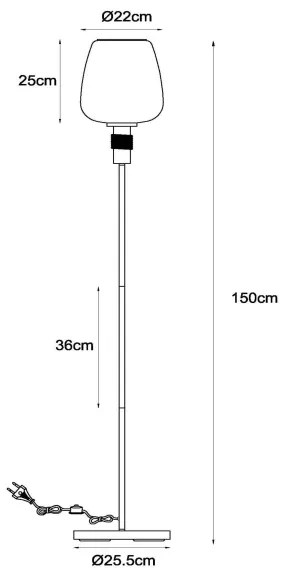 Lampadar Lucide 45708/01/62 ILONA 1xE27/40W/230V negru/bej
