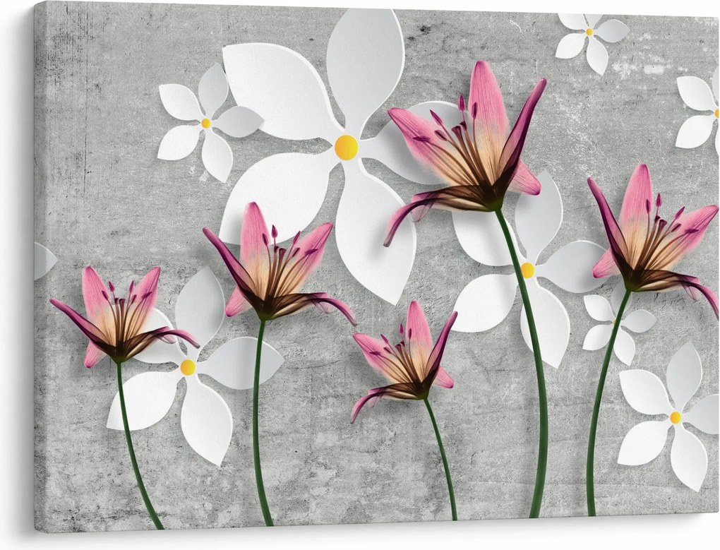 Tablou cu abstracție florală (70x50 cm)