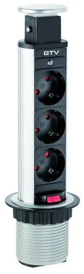 COLOANA 3 PRIZE + 2 USB ALUMINIU FI 60MM AE-BPW3S60-80