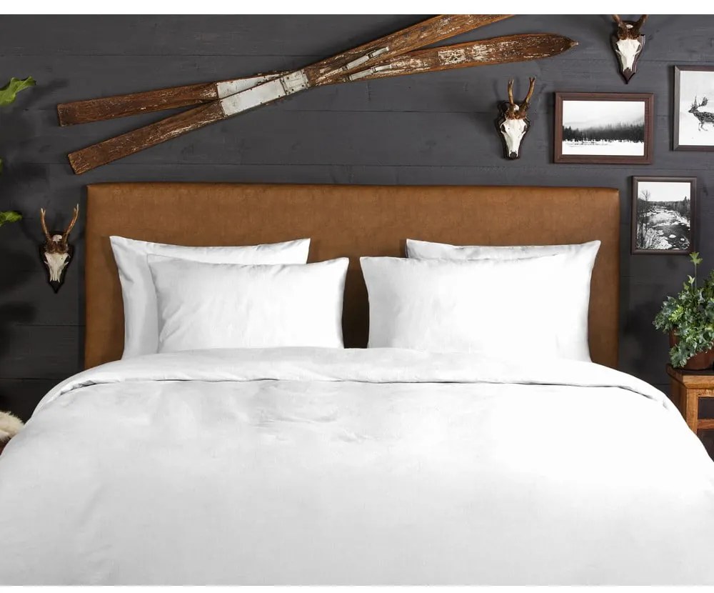 Lenjerie de pat albă din flanelă pentru pat dublu/extinsă 240x220 cm – Good Morning