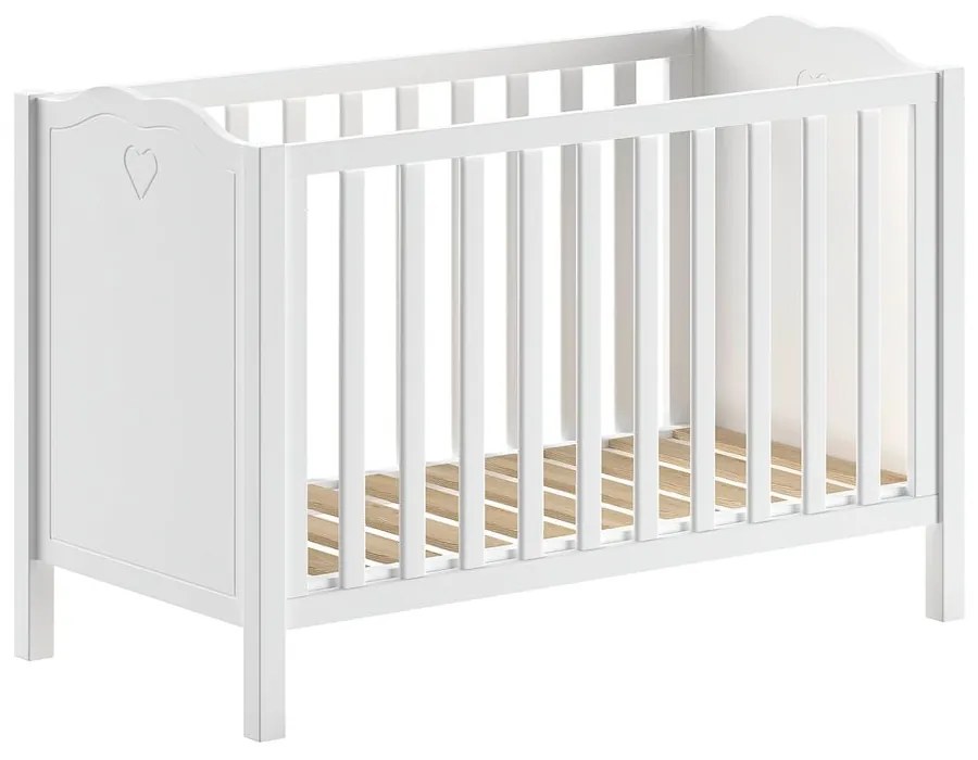 Pătuț alb din lemn de pin 60x120 cm Amori – Vipack