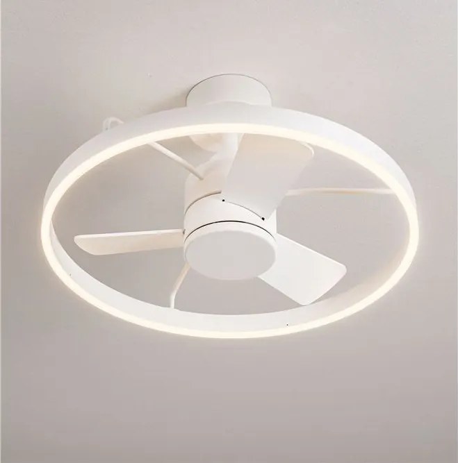 Lustra LED cu ventilator si telecomanda LUNAIR alb