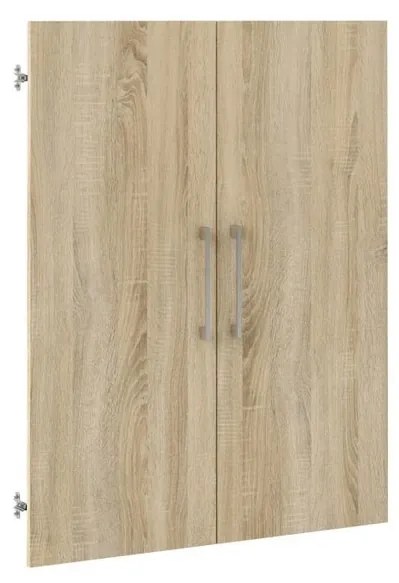 Dulap Modulo 89 x 40 x 113 cm, uși din lemn, alb / stejar sonoma