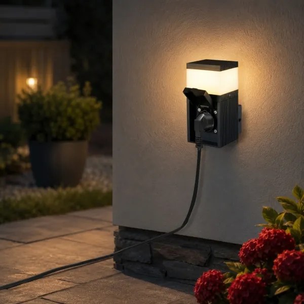 BRILAGI - Lampă de exterior cu priză SCHUKO PILLAR 1xG9/11W/230V IP44 antracit