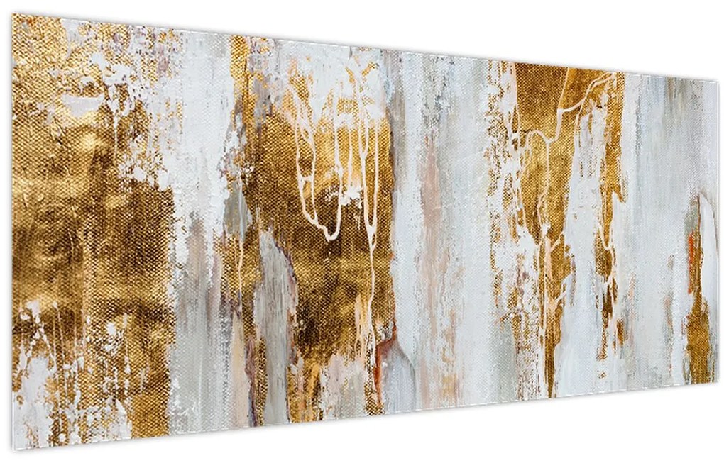 Tablou - Abstract auriu (120x50 cm)