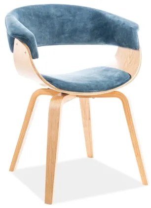 Scaun de masa Culoare Albastru, INDIANA VELVET