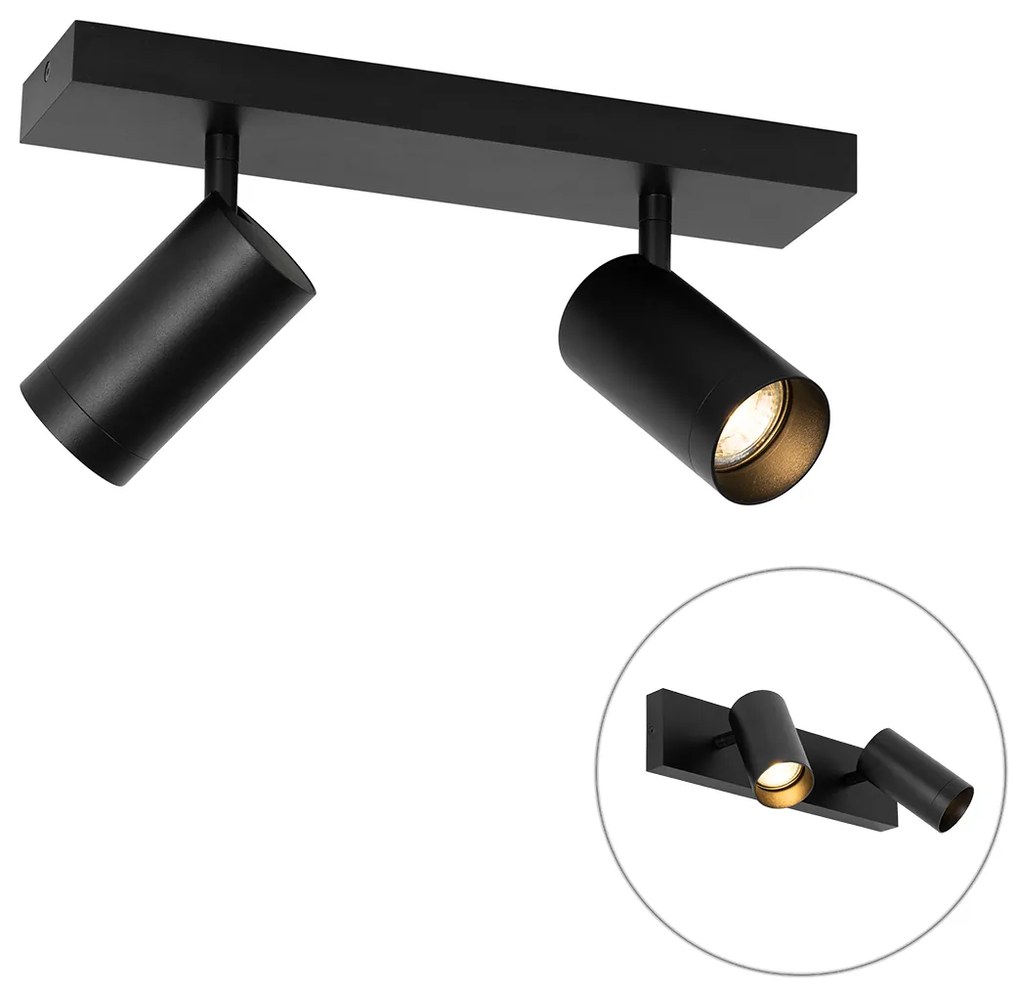 Spot de tavan modern negru reglabil cu 2 lumini - Jeana Luxe
