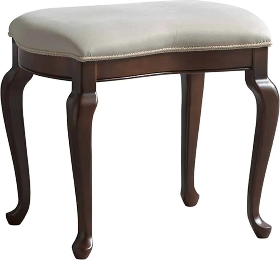 Taburet lemn masiv nuc Ambra, 57 × 42 × 52 cm
