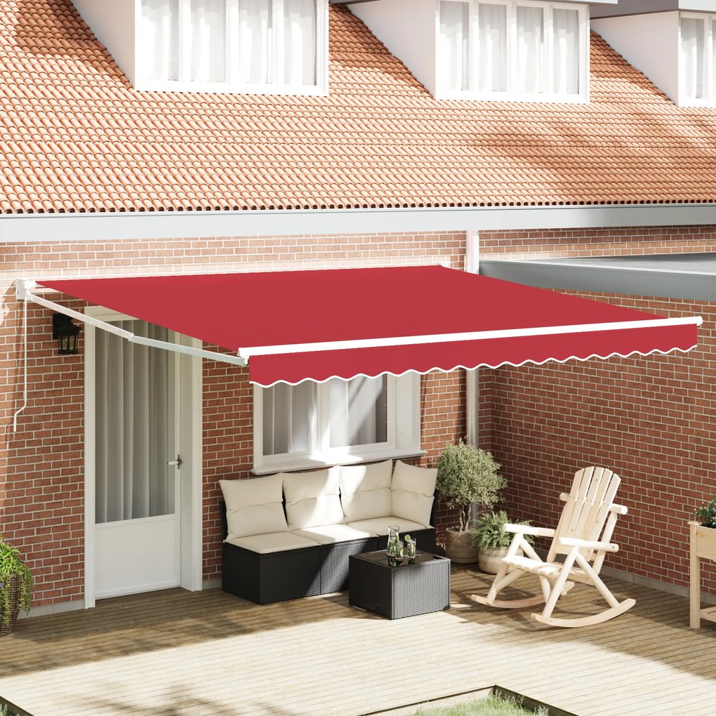 vidaXL Cortina Retractabilă Roșu 400 × 300 cm Poliester