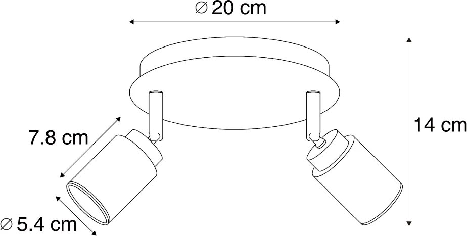 Spot modern de baie bej cu 2 lumini IP44 - Ducha