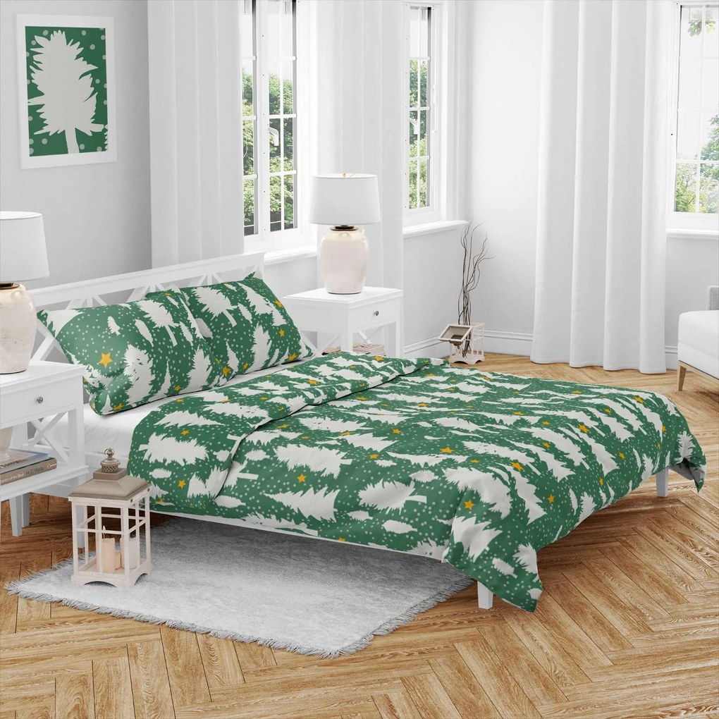 Lenjerie de pat din bumbac EVERGREEN DREAMS verde Dimensiune lenjerie de pat: 70 x 90 cm | 140 x 200 cm