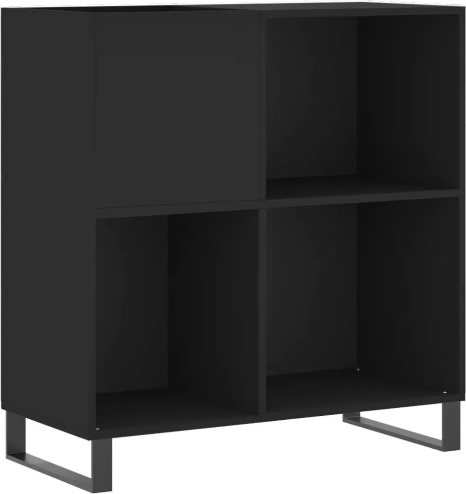 vidaXL Dulap pentru discuri negru 84,5x38x89 cm lemn compozit