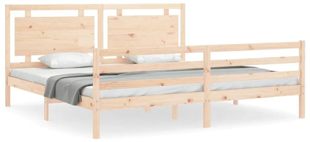3194071 vidaXL Cadru pat cu tăblie 200x200 cm, lemn masiv de pin