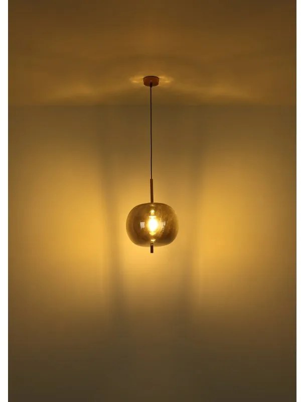 Lustra cu 3 pendule design modern Blacky I negru mat, alama
