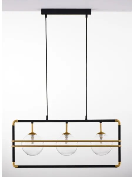 Lustră pe cablu Jupiter 2030 FIORI 3xG9/10W/230V negru/auriu/transparent