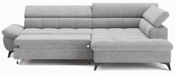 Canapea colțar extensibilă în L MARANO, dreapta, gri