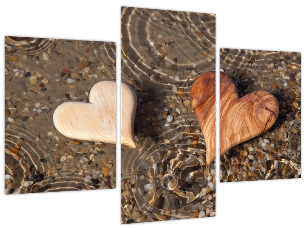 Tablou - Inimile din lemn (90x60 cm)