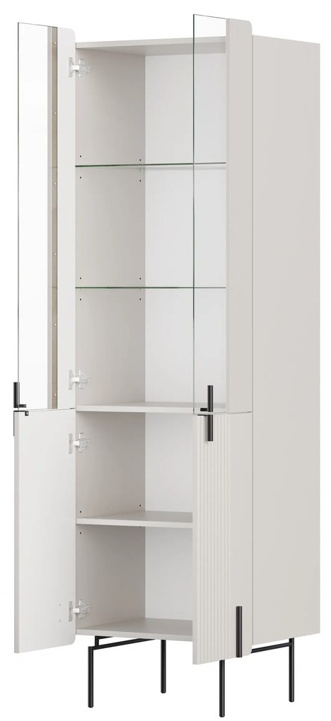 Vitrină cu patru uși Malmi 60 cm - cașmir / picioare negre