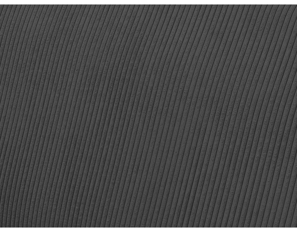 Colțar gri închis extensibil/cu spațiu de depozitare cu tapițerie din catifea reiată Voltaire – Bobochic Paris