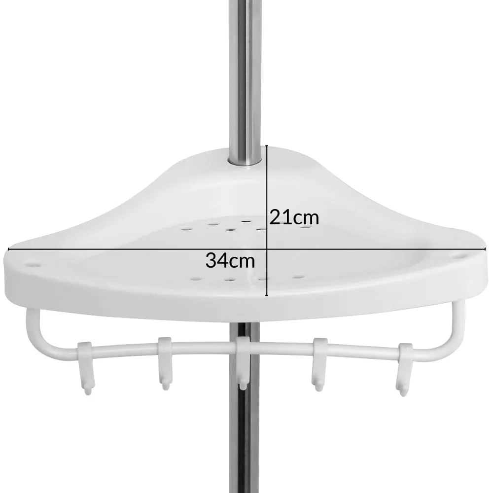 Raft telescopic pentru duș DELMO, 92-306 cm, alb Deuba