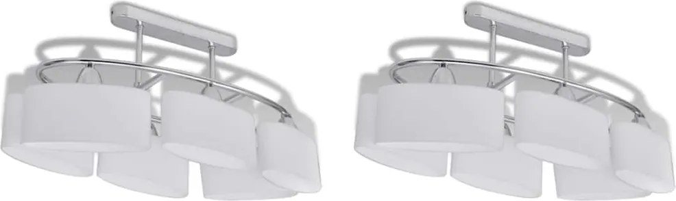 vidaXL Lustră cu abajururi din sticlă, 2 buc., E14