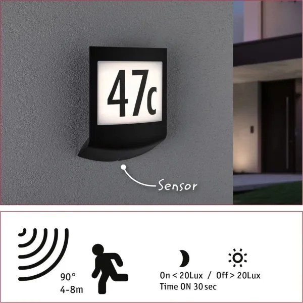 Paulmann 94513 - LED RGBW 8,2W IP44, dimmabil, iluminare pentru numărul casei PADEA 230V