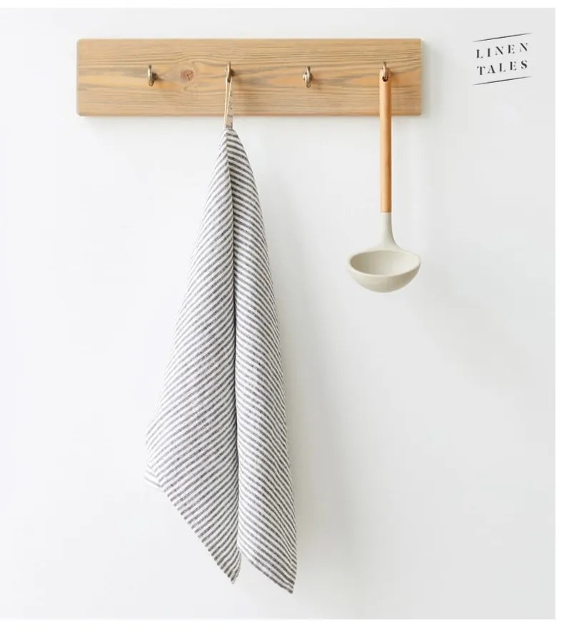 Prosop de vase din in 45x65 cm Thin Black Stripes – Linen Tales