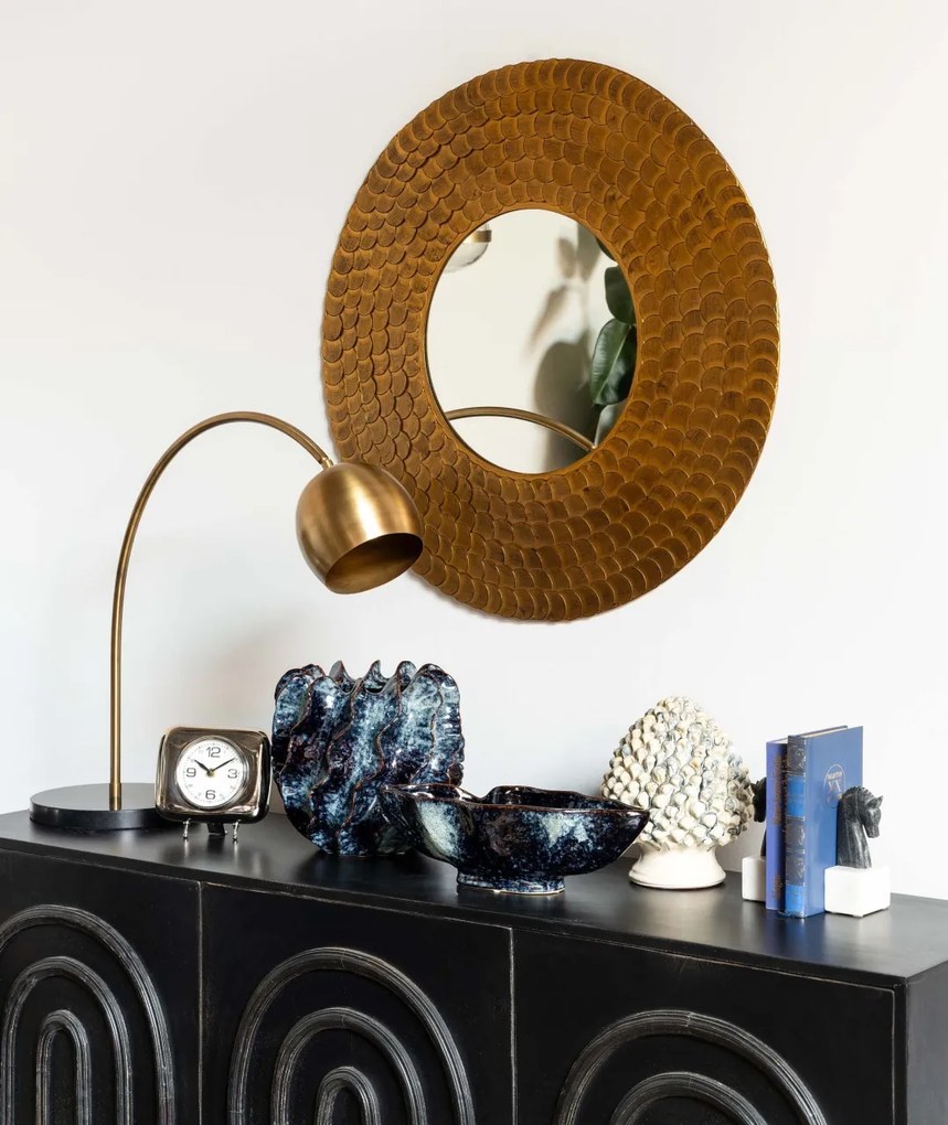 Lampa de masa, auriu, din metal, Decalee