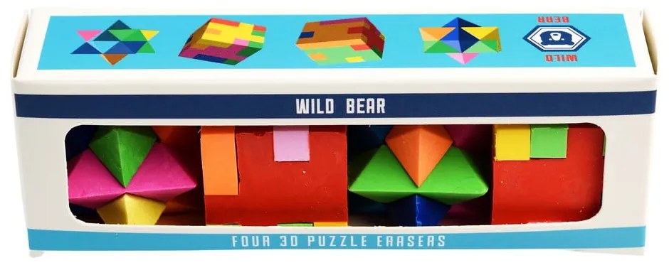 Set de 4 gume de șters cu formă de puzzle Wild Bear - Rex London