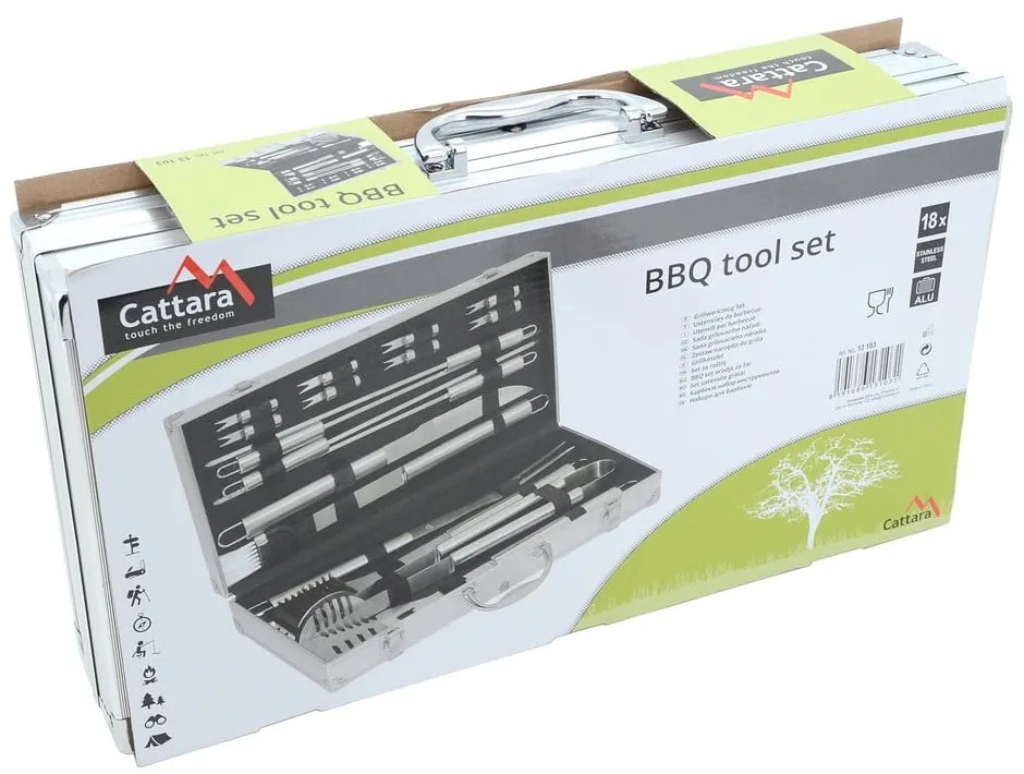 Set 18 ustensile de grătar cu servietă Alu - Cattara