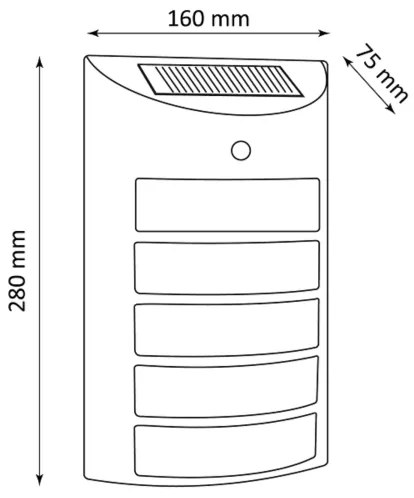 Lumină solară LED de perete cu senzor SAFFO LED/3,7V 2000 mAh IP44
