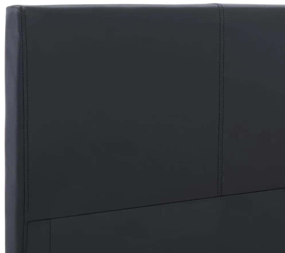 Cadru de pat, negru, 180x200 cm, piele ecologica Negru, 180 x 200 cm