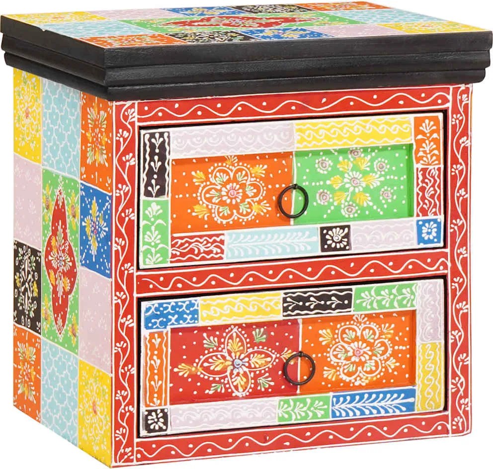 vidaXL Dulap de noapte cu sertar 2 pcs Multicolour 40 x 30 x 40 cm